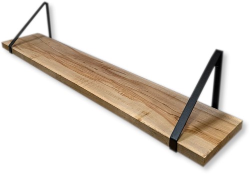 Eiken wandplank 110cm | 19,5cm breed | inclusief driehoek plankdragers | gerecycled Eiken 