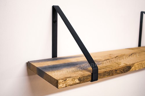 Eiken biels wandplank 120cm | 25cm breed | inclusief driehoek plankdragers 