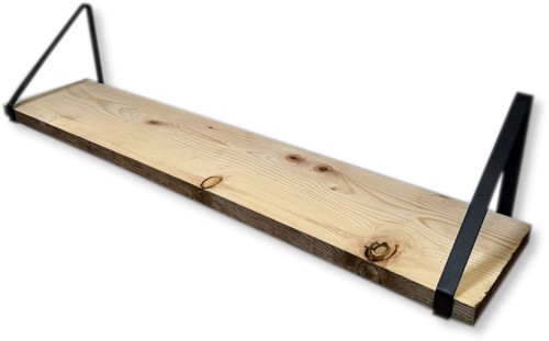 Wandplank gerecycled 100cm | 19,5cm breed | geschaafd | inclusief driehoek plankdragers